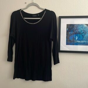Apt. 9 Black Top with Silver Accents